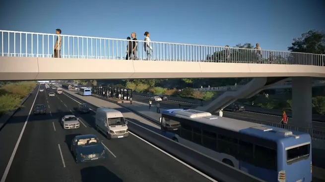 Corte total en la autopista Dellepiane este fin de semana por el montaje de una nueva pasarela peatonal